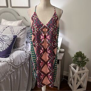 NWT Gianni Bini Alyana Globe Trotter Halter Print Dress Sz S